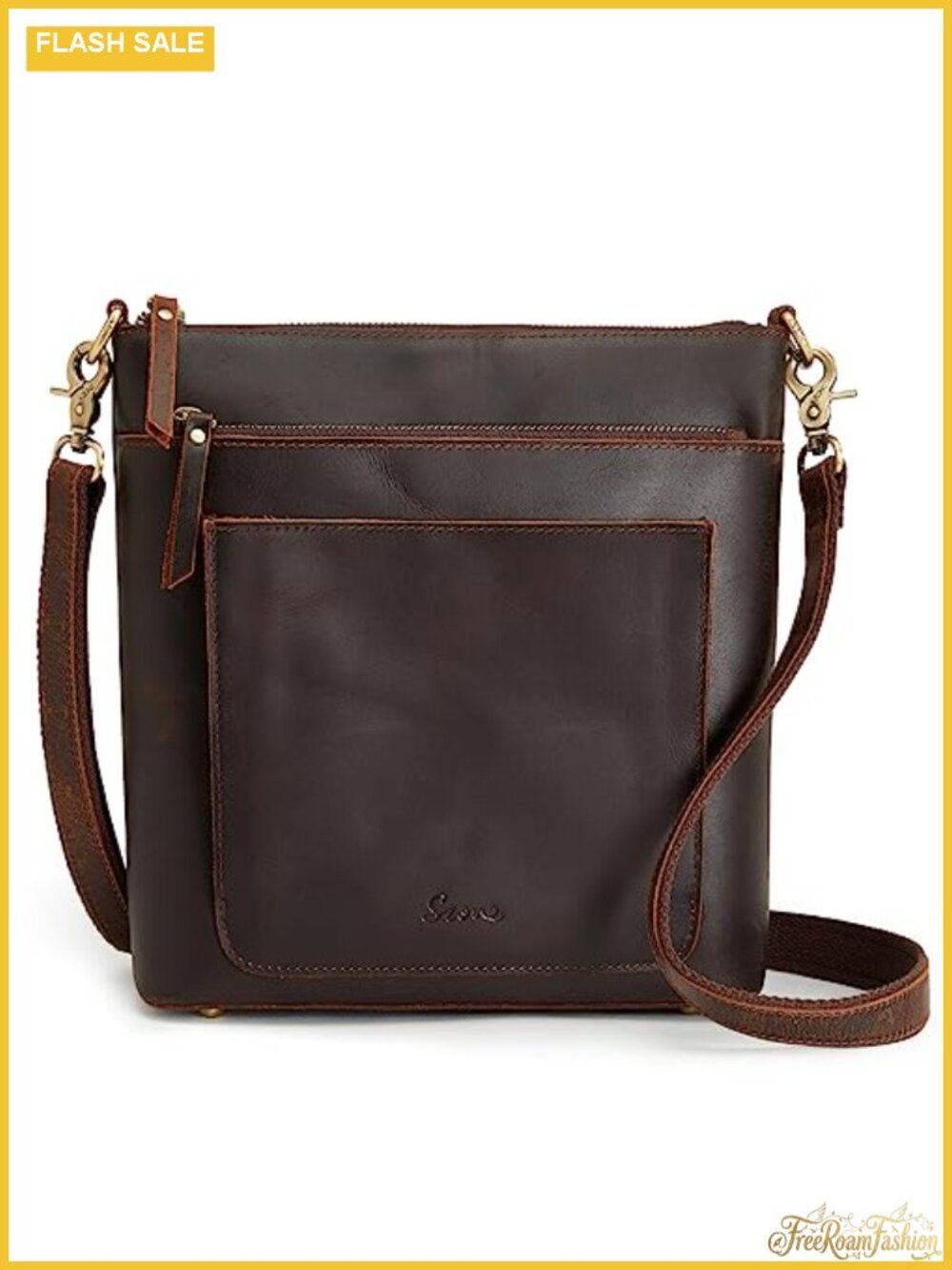 Vintage Buffalo Leather Crossbody Bag Women Shoulder Handbag Purse